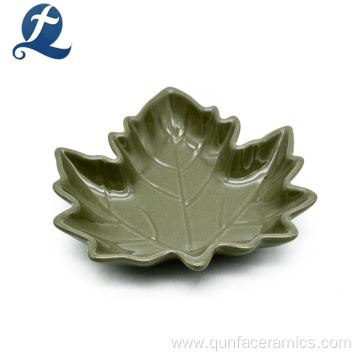 Custom Maple Leaf Ceramic Leaves Plate